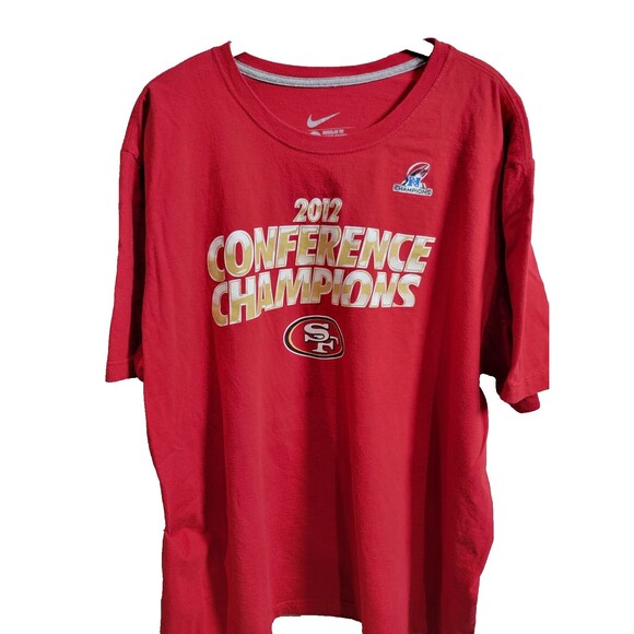 San Francisco 49ers 2012 Conference Champions 2XL t-shirt in scarlet. - Picture 1 of 3
